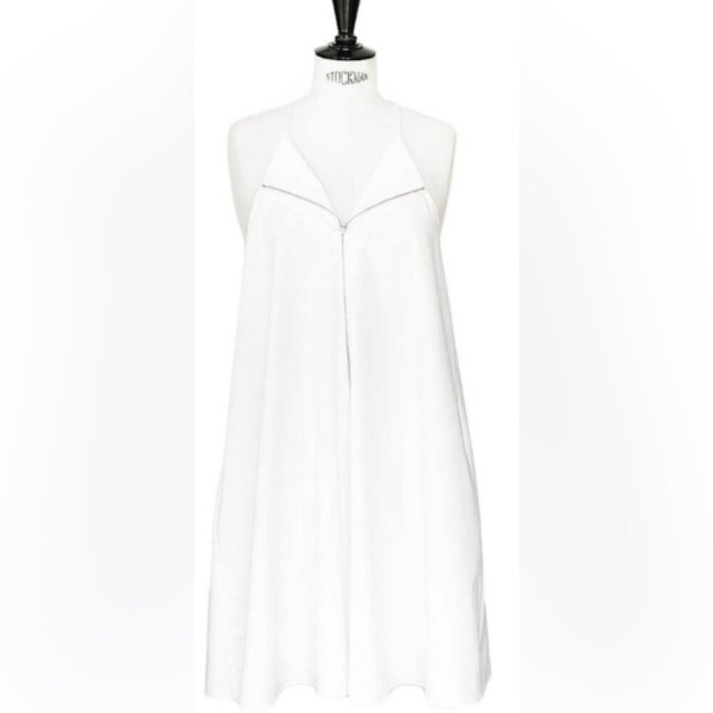 New 3.1 Phillip Lim cotton zip trapeze tent swing relaxed crisp poplin minidress - Picture 1 of 16